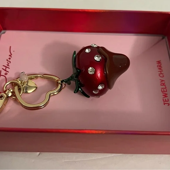 Betsey Johnson Red Strawberry Key Chain - Picture 16 of 16
